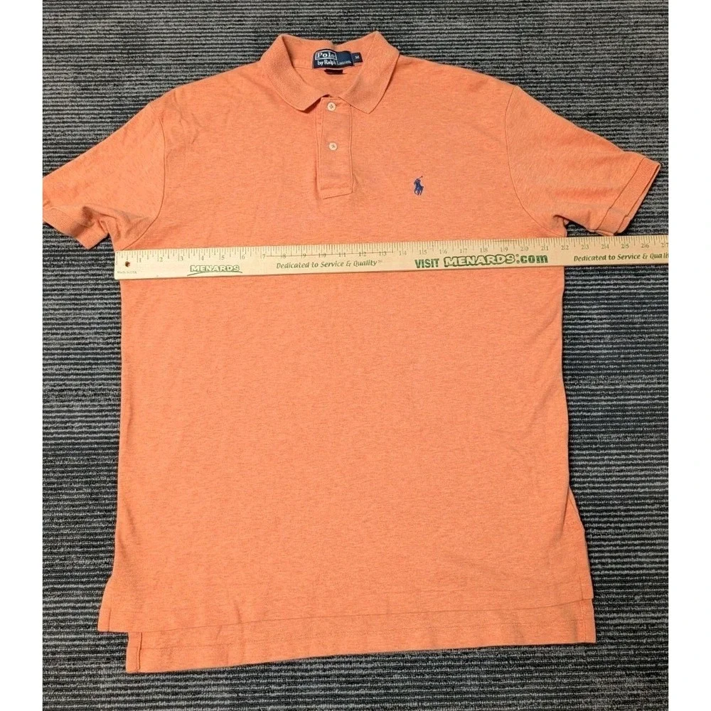 Ralph Lauren Polo Shirt Mens Size M Orange Pony Casual Short Sleeve